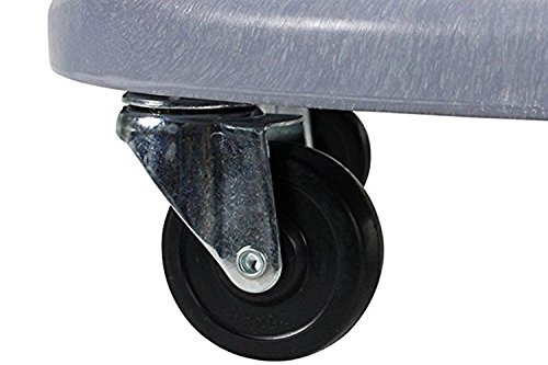 Janico 1040 Trash Can Dolly - Heavy Duty Bolted Casters, Round, Grey, Fits 20 32 44 55 Gallon Containers