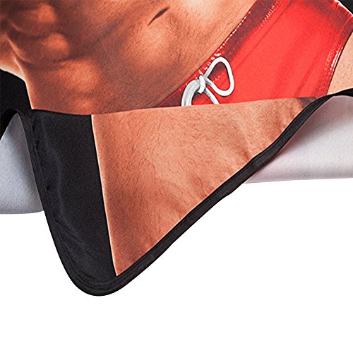 HAKSEN Cooking Kitchen Aprons for Women Men Chef, Funny Apron, Red Swim Trunks Man