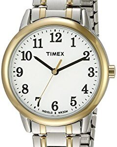 Timex Women's TW2P78700 Easy Reader Two-Tone Stainless Steel Expansion Band Watch, Two-Tone/White