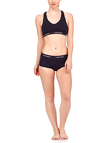 Icebreaker Merino Sprite Hot Pants Underwear for Women, Merino Wool Base Layer - Lightweight, Soft Women’s Panties for Cold Weather Activities - Thermal Underwear, Black, Small