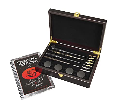 Speedball Calligraphy Collector's Kit - 4 Pen Holders, 8 Nibs, 3 Inks, Pen Cleaner, and Speedball Textbook