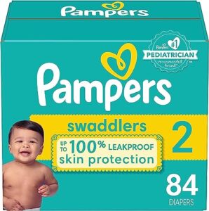 pampers swaddlers newborn diaper size 2 84 count