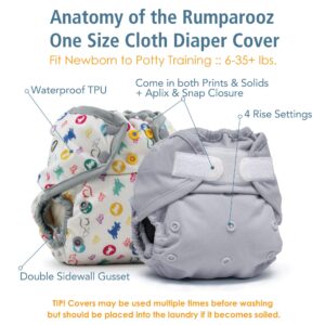 Kanga Care Rumparooz One Size Reusable Cloth Diaper Cover Aplix Nautical 6-35 lbs