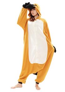 sazac platypus kigurumi - onesie jumpsuit halloween costume (adults, brown)