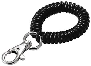lucky line 2” diameter spiral wrist coil with trigger snap, flexible wrist band key chain bracelet, stretches to 12”, color may vary (40701)