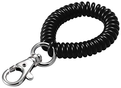 Lucky Line 2” Diameter Spiral Wrist Coil with Trigger Snap, Flexible Wrist Band Key Chain Bracelet, Stretches to 12”, Color May Vary (40701)