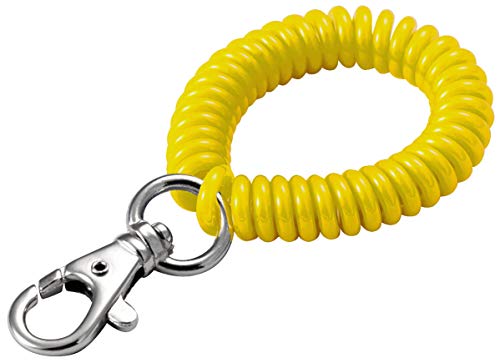 Lucky Line 2” Diameter Spiral Wrist Coil with Trigger Snap, Flexible Wrist Band Key Chain Bracelet, Stretches to 12”, Color May Vary (40701)