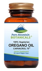 pure mountain botanicals wild oregano oil capsules - 60 vegan caps – now with 510mg mediterranean oil of oregano