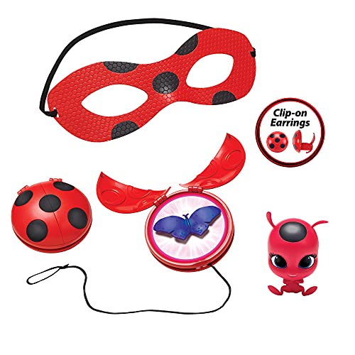 Miraculous girls female Ladybug Dress Up Set with Yoyo, Color Change Akuma, Tikki kwami, mask and Earrings by Playmates Toys