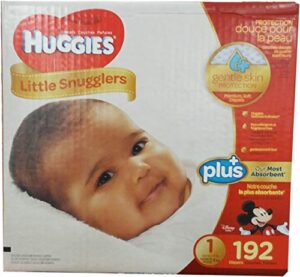 huggies little snugglers plus diapers size 1, 192 count