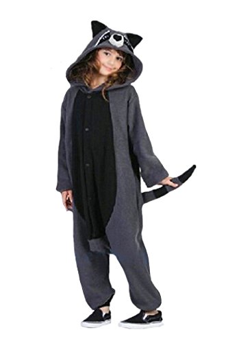 WOTOGOLD Animal Cosplay Costume Racoon Unisex Adult Pajamas ,Medium,Gray