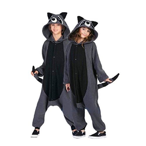 WOTOGOLD Animal Cosplay Costume Racoon Unisex Adult Pajamas ,Medium,Gray