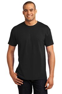 hanes mens tagless 100% cotton t-shirt, large, blk