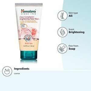 Himalaya Clean Complexion Brightening Face Wash for Clear & Glowing Skin and More Even Skin Tone 5.07 oz