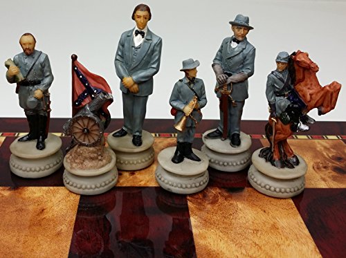 US Generals Civil War Set of Chess Men Pieces Hand Painted - NO BOARD