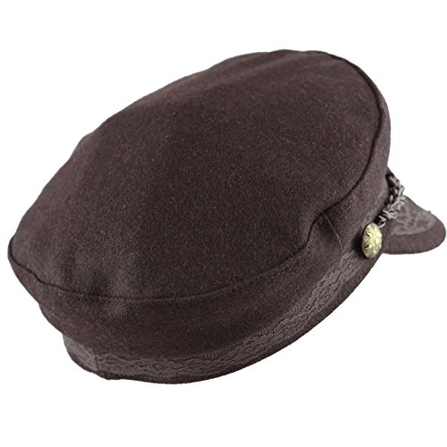 The Hat Depot 1400CD1970 Winter Unisex 100% Wool Greek Fisherman's Hat (L/XL, Brown)