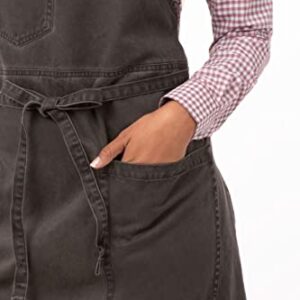 Chef Works Unisex Dorset Bib Apron, Pewter, One Size