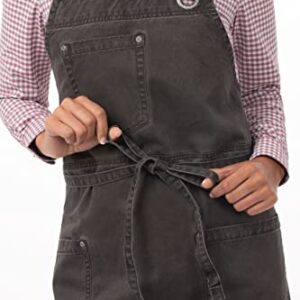 Chef Works Unisex Dorset Bib Apron, Pewter, One Size