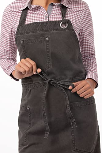 Chef Works Unisex Dorset Bib Apron, Pewter, One Size