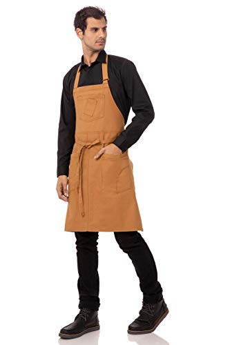 Chef Works Unisex Rockford Bib Apron, Nutmeg, One Size