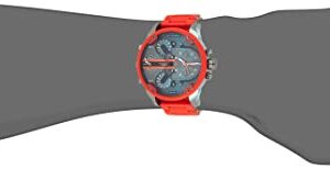 Diesel Men's 57mm Mr. Daddy 2.0 Quartz Stainless Steel and Silicone Chronograph Watch, Color: Gunmetal, Red (Model: DZ7370)