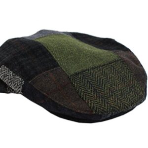 Mucros Men's Flat Cap Patchwork 100% Wool Made in Ireland Small