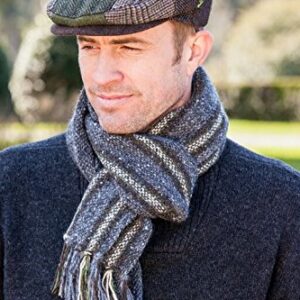 Mucros Men's Flat Cap Patchwork 100% Wool Made in Ireland Small