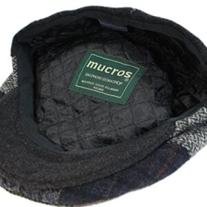 Mucros Men's Flat Cap Patchwork 100% Wool Earthtones Made in Ireland XL