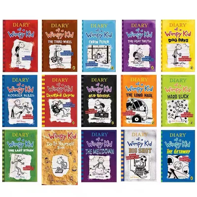 A Library of Diary of A Wimpy Kid 1-16 Books Set Collection Box Set