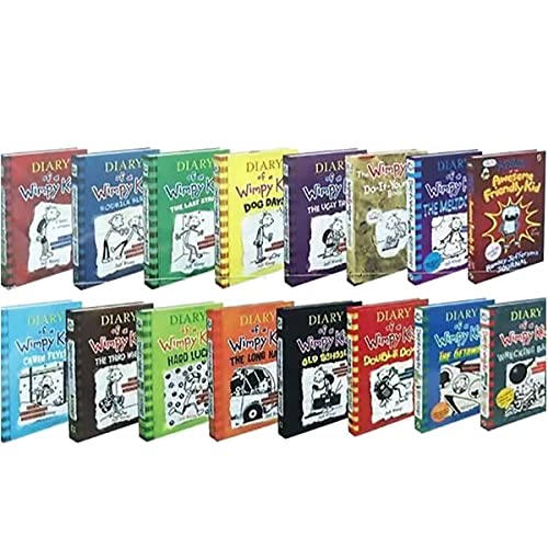 A Library of Diary of A Wimpy Kid 1-16 Books Set Collection Box Set