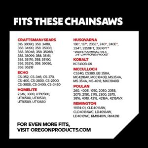 Oregon S62 AdvanceCut Chainsaw Chains 2-Pack, for 18-Inch Bar, 62 Drive Links, 2x Replacement Chainsaw Blades, .050 Inch Gauge, 3/8 Inch Pitch, fits Craftsman, Atlas, Homelite, Ryobi, Ego & More