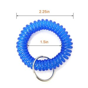 AHIER Pack of 5 Colorful Spring Spiral Wrist Coil Key Chain, Wrist Band Key Ring
