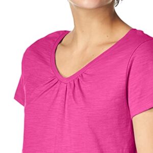 Hanes Women's Shirts, Slub Cotton Shirred V-Neck Tee, Cotton T-Shirts for Women, Women’s Tee Shirts