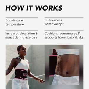 Sports Research Sweet Sweat Waist Trimmer Get More from Your Workout - Sweat Band Increases Stomach Temp to Cut Water Weight - Gym Waist Trainer Belt for Women & Men - Faja para Hacer Ejercicios