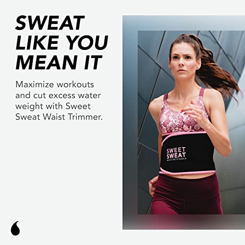 Sports Research Sweet Sweat Waist Trimmer Get More from Your Workout - Sweat Band Increases Stomach Temp to Cut Water Weight - Gym Waist Trainer Belt for Women & Men - Faja para Hacer Ejercicios