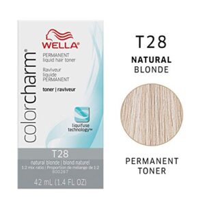 WELLA colorcharm Hair Toner, Neutralize Brass With Liquifuse Technology, T28 Natural Blonde, 1.4 oz