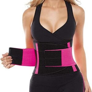 SHAPERX Women Waist Trainer Belt Waist Trimmer Belly Band Body Shaper Sports Girdles Workout Belt, SZ8002-Rose-S