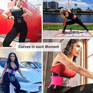 SHAPERX Women Waist Trainer Belt Waist Trimmer Belly Band Body Shaper Sports Girdles Workout Belt, SZ8002-Rose-S