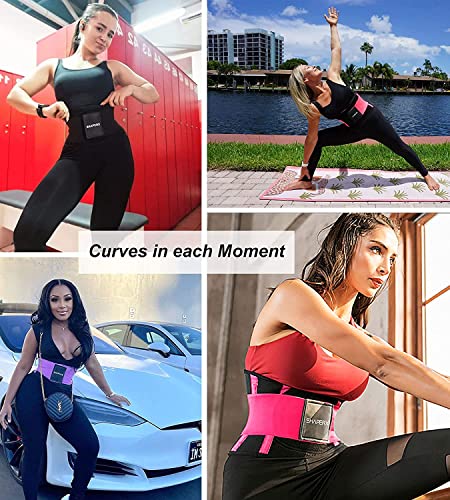 SHAPERX Women Waist Trainer Belt Waist Trimmer Belly Band Body Shaper Sports Girdles Workout Belt, SZ8002-Rose-S