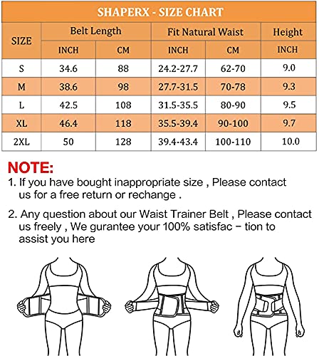 SHAPERX Women Waist Trainer Belt Waist Trimmer Belly Band Body Shaper Sports Girdles Workout Belt, SZ8002-Rose-S