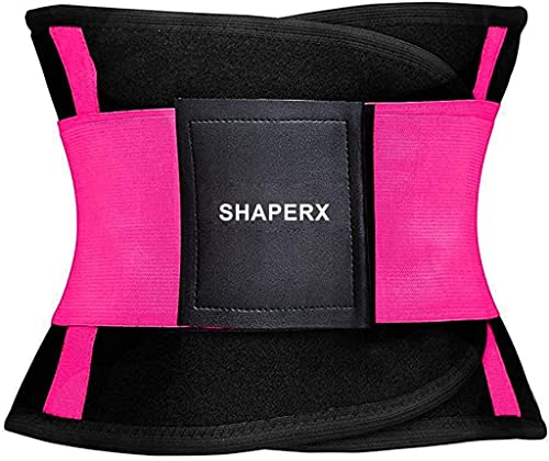 SHAPERX Women Waist Trainer Belt Waist Trimmer Belly Band Body Shaper Sports Girdles Workout Belt, SZ8002-Rose-S