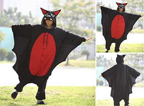 WOTOGOLD Animal Cosplay Costume Bat Unisex Adult Pajamas Black