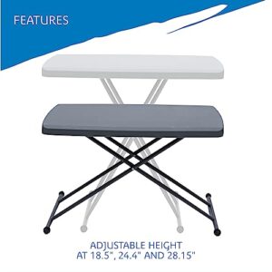 Iceberg IndestrucTable TOO 1200 Series, Personal Folding Table, Indoor/Outdoor, Commercial Grade, Charcoal, 19.5” L x 30” W x 28" H