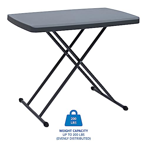 Iceberg IndestrucTable TOO 1200 Series, Personal Folding Table, Indoor/Outdoor, Commercial Grade, Charcoal, 19.5” L x 30” W x 28" H