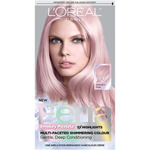 l'oreal paris feria multi-faceted shimmering permanent hair color, p2 rosy blush (smokey pink)