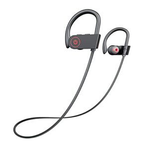 bluetooth headphones, wireless earbuds ipx7 waterproof sports earphones 16h playtime with mic hd stereo sound sweatproof in-ear earbuds sound isolation headsets gym running workout