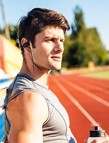 Bluetooth Headphones, Wireless Earbuds IPX7 Waterproof Sports Earphones 16H Playtime with Mic HD Stereo Sound Sweatproof in-Ear Earbuds Sound Isolation Headsets Gym Running Workout