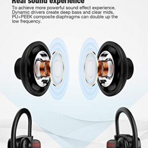 Bluetooth Headphones, Wireless Earbuds IPX7 Waterproof Sports Earphones 16H Playtime with Mic HD Stereo Sound Sweatproof in-Ear Earbuds Sound Isolation Headsets Gym Running Workout