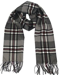 minakolife classic cashmere feel winter scarf in rich plaids