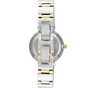 Anne Klein Women's AK/2435SVTT Diamond-Accented Two-Tone Bracelet Watch